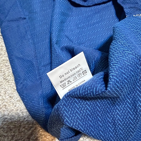 Rosso Milano Italy Dress Shirt 3XL Modern Fit Blue Textured Button Up NWT $179 - Picture 8 of 10